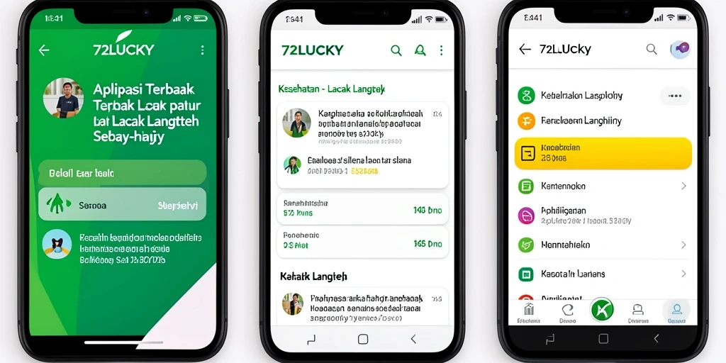 Antarmuka modern 72LUCKY dengan fitur Lacak Langkah yang intuitif.