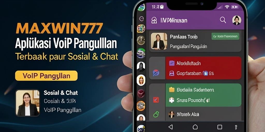 Tampilan antarmuka aplikasi MAXWIN77 untuk VoIP Panggilan yang intuitif.