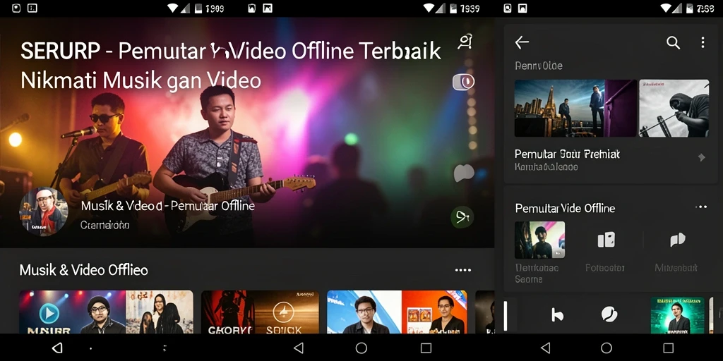 Tampilan antarmuka SERURP untuk pemutar video offline.